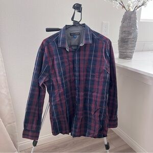 Vince Camuto Blue and Red Plaid Shirt